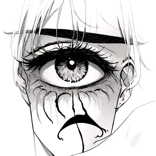 A Mid Face With A Crying Eye Symbol Integrated Yami