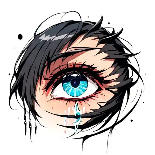 A Mid Face With A Crying Eye Symbol Integrated Yami