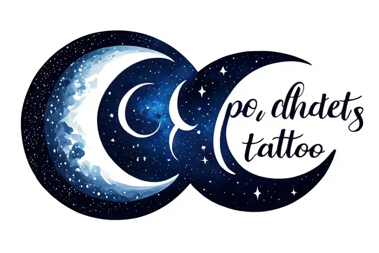 Crescent Moon With Luna Word