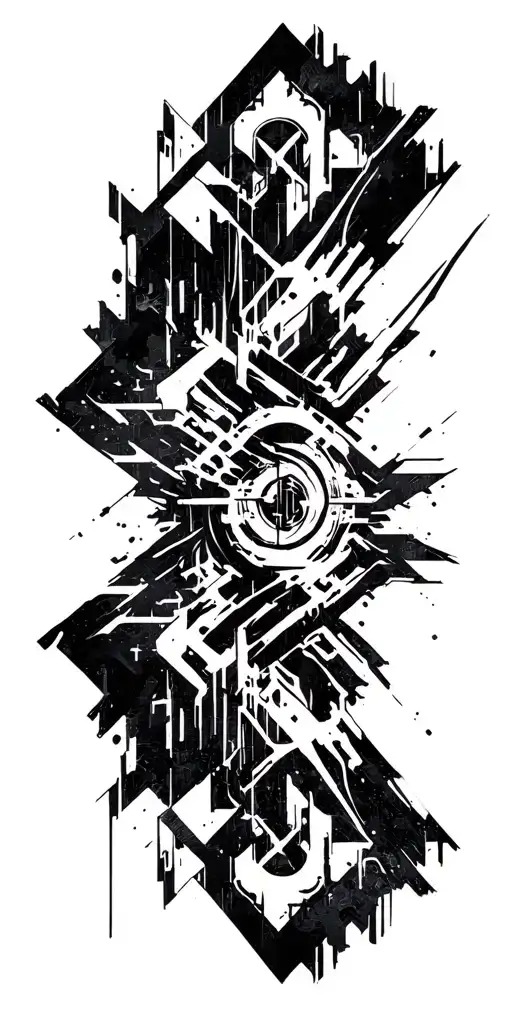 Cyber Sigilism Gothic Brutalism Bold Abstract Dynamic