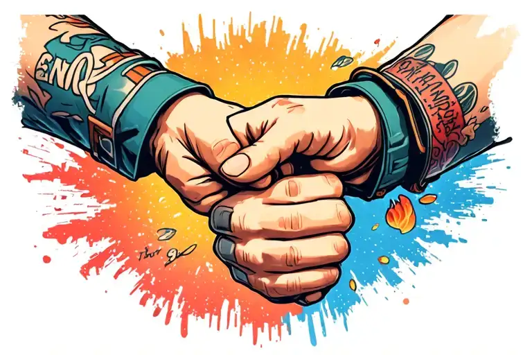 Adult And Baby Fist Bumping Each Other Hand