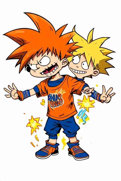 Rugrats Chuckie Finster And Goku Powering