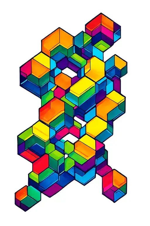 Hollow Interlinked Hexagons In Pride Colours