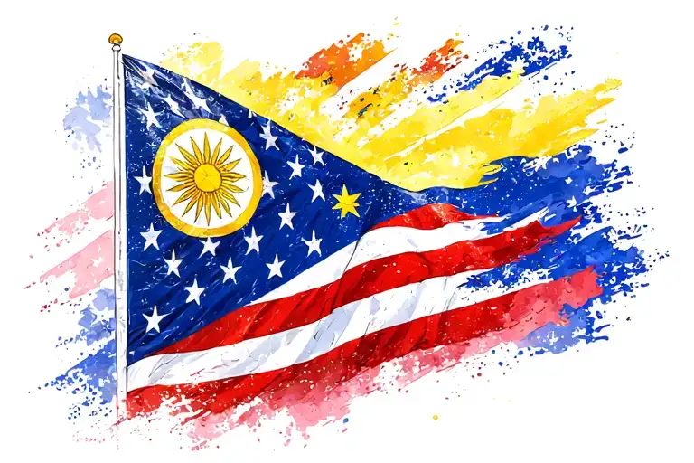 Philippines Flag With American Flag