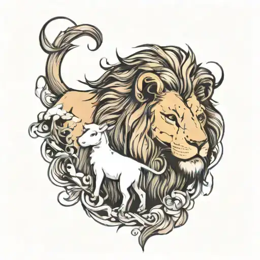 Lion Behind A Lamb