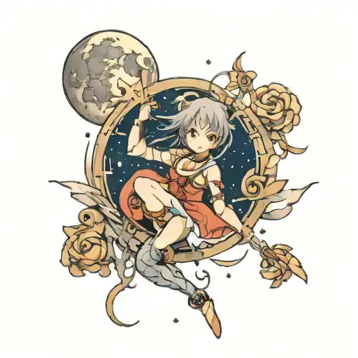 Tattoo Anime Moon