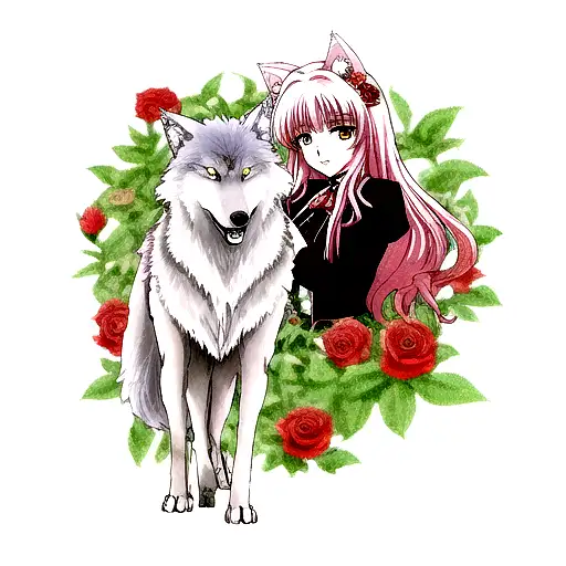 Wolf And Roses