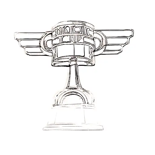 A Golden Trophy With A Black Background