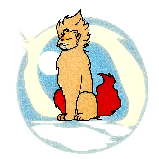 Moon With Lion In The Fire