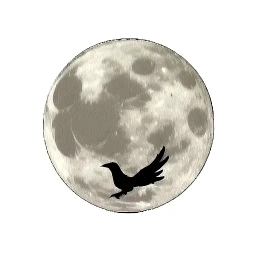 Moon With Crows