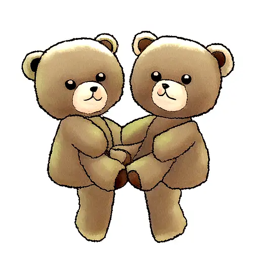 Two Teddy Bears In Love