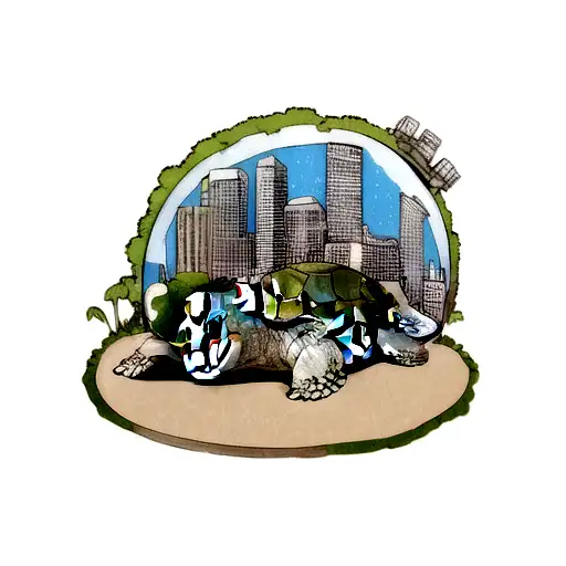 Turtle With City