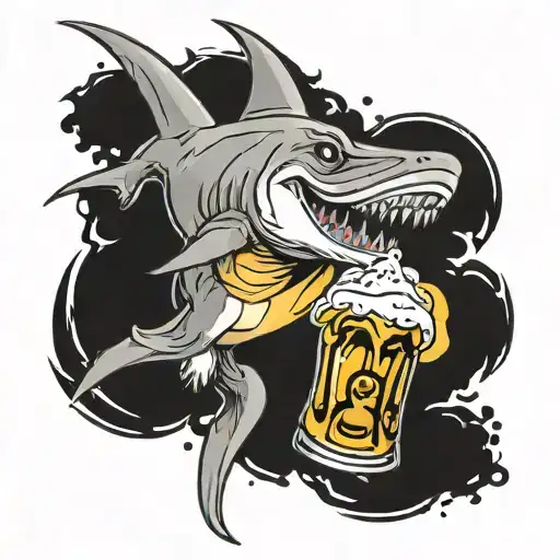Hammerhead Shark With Beer