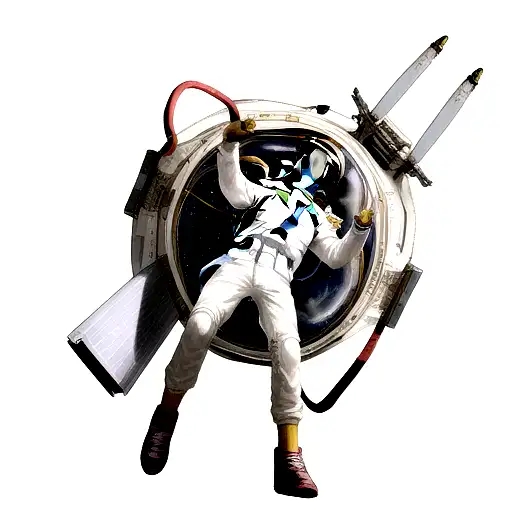 Astronaut In Space Opening A Gate