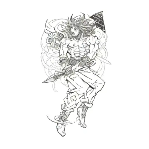 A Demon Holding A Kunai Knife