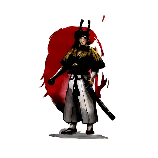 A Samurai Standing Behind The Monkey King