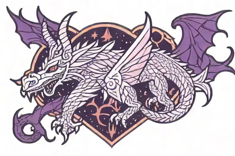 Laura Annunaki Style Kawaii Purple And Pink Sparkly Glitter Norse Viking Wyvern
