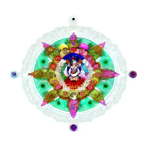 A Fierce Warrior Lord Shiva Surrounded By A Mesmerizing Mandala