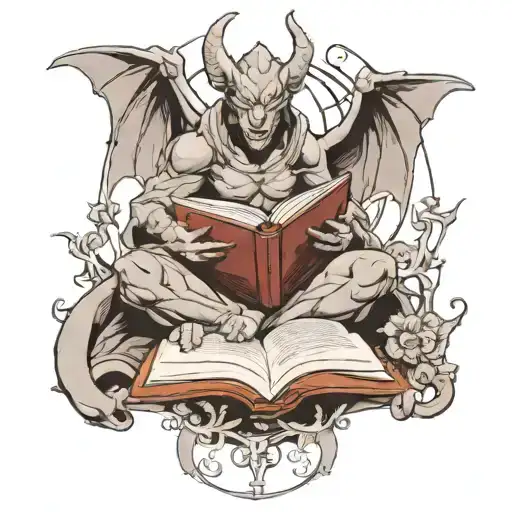 Female Gargoyle Warrior Reading