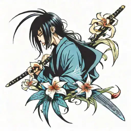 Katana And Blue Spider Lily