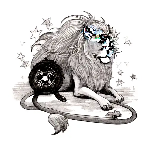 Fire Lion With Star For Eye