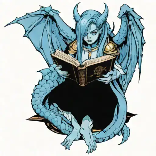 Female Gargoyle Warrior Reading