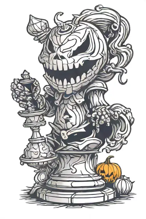 Jack-o'-lantern Chess Piece
