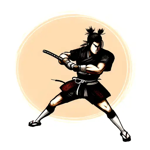 Samurai In A Fight