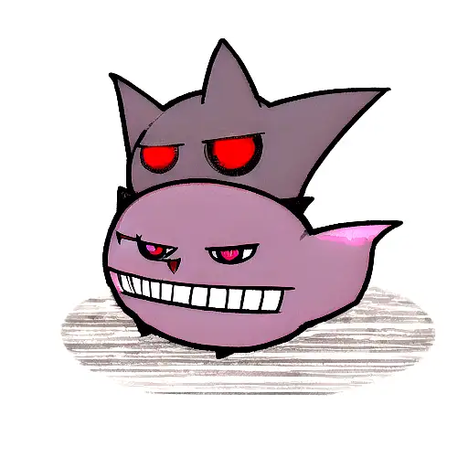 Gengar With Sharingan Eyes And Holding Or Manipulating A Dark Orb