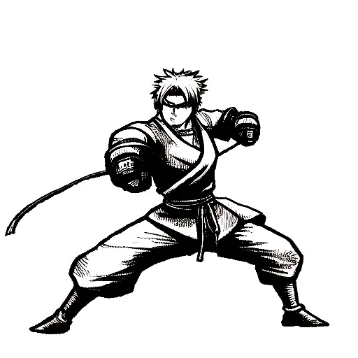 A Warrior With A Unique Fighting Style From An Anime Series