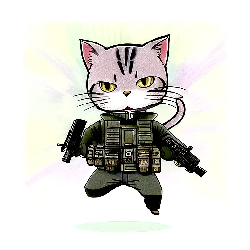 A Cat With Handguns