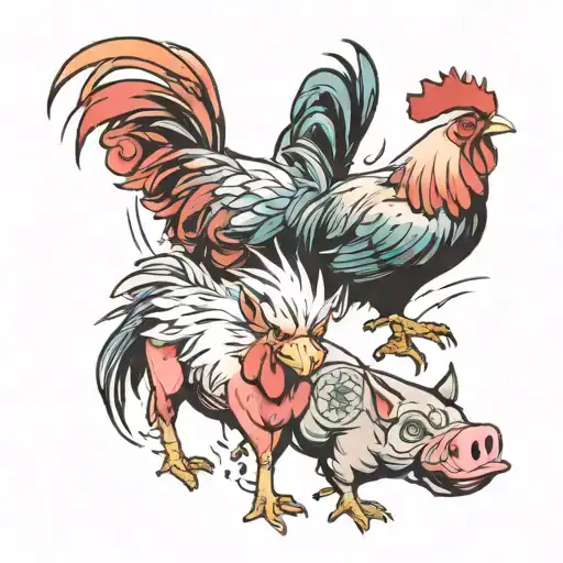 Rooster And Pig