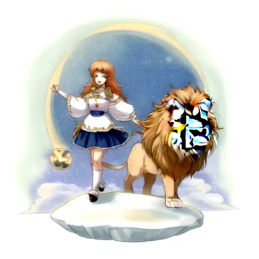 Lion And Moon