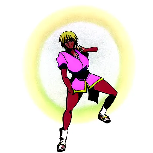 African Woman In Purple Karate Gi