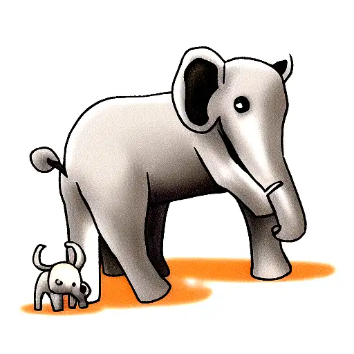 Elephant With Baby Elephant