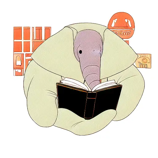 Elephant Reading A Book