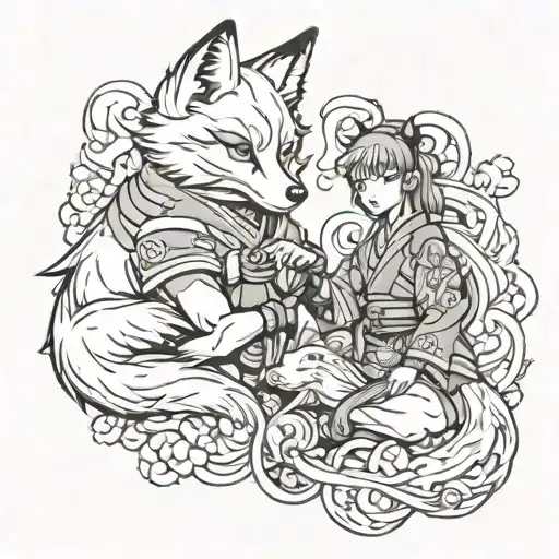 A Japanese Fox And Daughter Fighter
