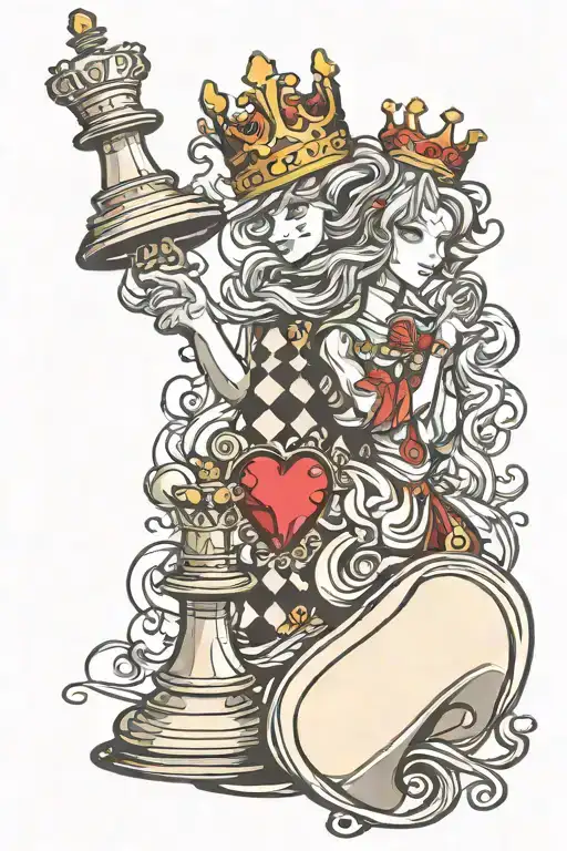 Queen Of Heart Chess Piece