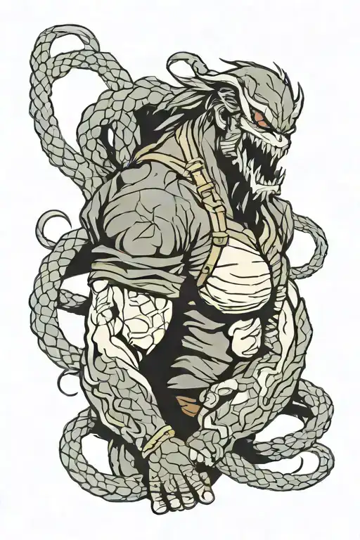 Venom Snake Wrapped Tightly