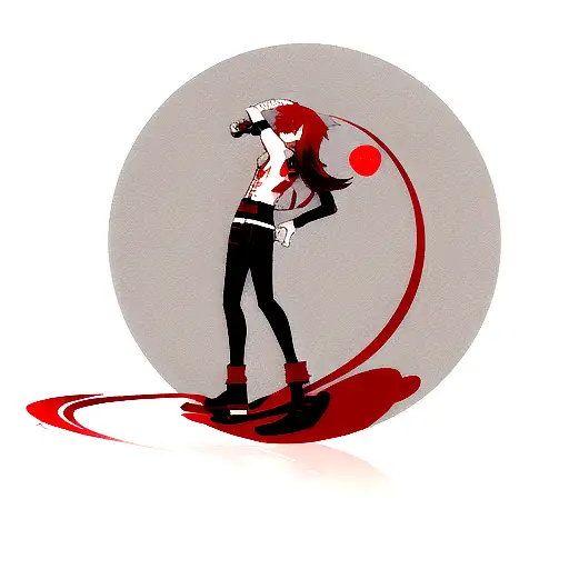 Tattoo Skyline Red With A Moon Forearm