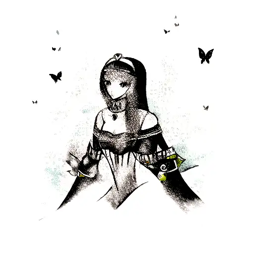 Black African Queen With Butterflies