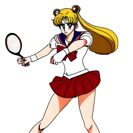 Sailor Moon Playing Tennis