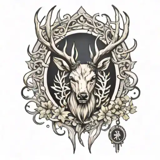 Deer Antlers Tattoo Design