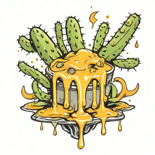 Nacho Cheese Dripping On Cactus