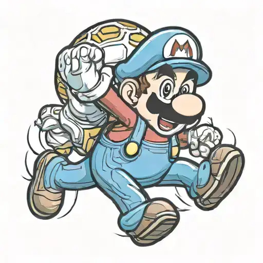 Super Mario Jumping And Running With Toad