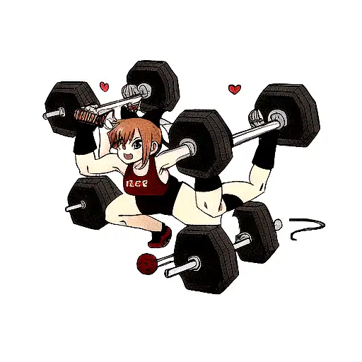 Devil Dog With Dumbells Or Barbells