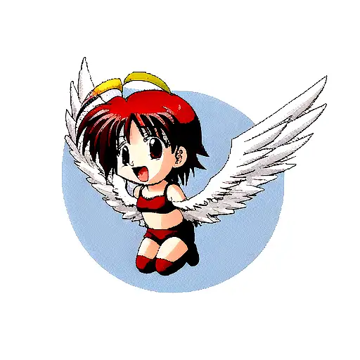 Red Baby Angel With Wings