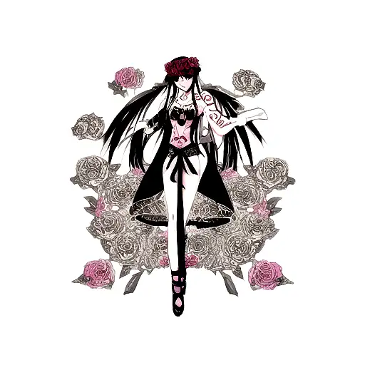 Tattoo With The Word Yuuriku With Roses