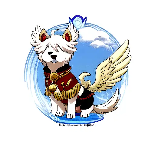 Winged Simurgh Dog Full Figure