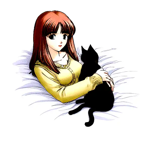 Girl And Her Cat
